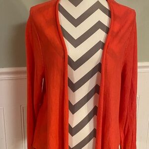 J. Jill Vibrant Orange Open Cardigan